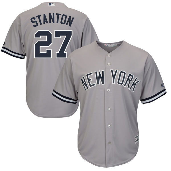 Yankees 27 Giancarlo Stanton Gray Cool Base Jersey