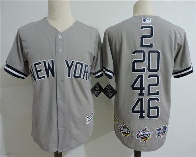 Yankees Legendary Players' Numbers Gray Cool Base Stitched MLB Jersey