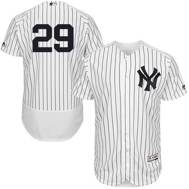 Yankees #29 Todd Frazier White Strip Flexbase Authentic Collection Stitched MLB Jersey