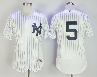 Yankees 5 Joe Dimaggio White Flexbase Jersey