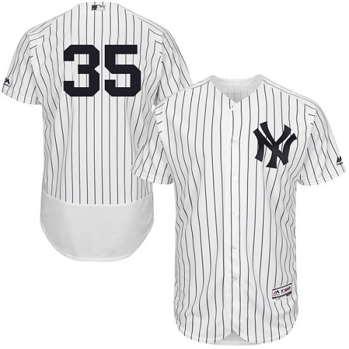 Yankees #35 Michael Pineda White Strip Flexbase Authentic Collection Stitched MLB Jersey