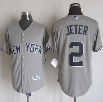 New York Yankees #2 Derek Jeter Grey New Cool Base Stitched Baseball Jersey