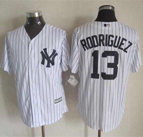 New York Yankees #13 Alex Rodriguez New White Strip Cool Base Stitched Baseball Jersey