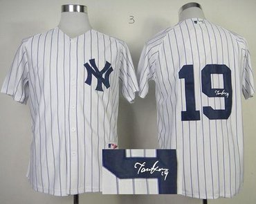 New York Yankees #19 Masahiro Tanaka White Autographed Stitched Baseball Jersey