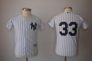 Youth MLB New York Yankees #33 Kelly Johnson White Baseball Jersey