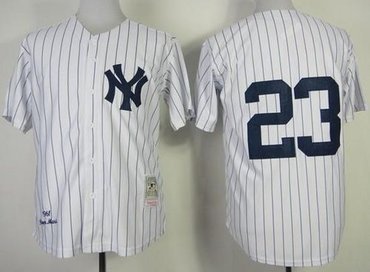 New York Yankees Mitchell And Ness 1995 Yankees #23 Don Mattingly White Throwback Baseball Jersey