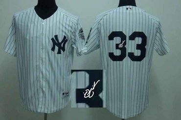 New York Yankees 33# swisher white 2011 road cool base MLB Jerseys(Signed)