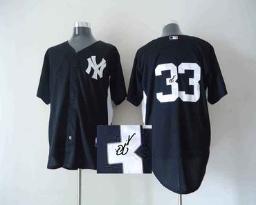 New York Yankees 33# swisher black 2011 road cool base MLB Jerseys(Signed)