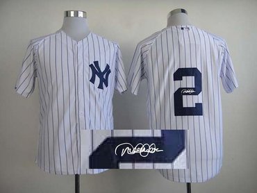 MLB New York Yankees 2 Jeter White Signed Jersey