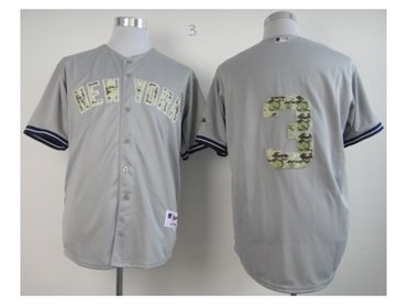 mlb jerseys new york yankees #3 ruth grey(number camo)