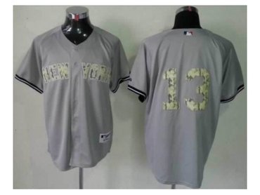 mlb jerseys new york yankees #13 rodriguez grey(number camo)