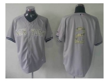 mlb jerseys new york yankees #2 jeter grey(number camo)