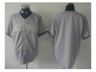 mlb jerseys new york yankees blank grey(number camo)