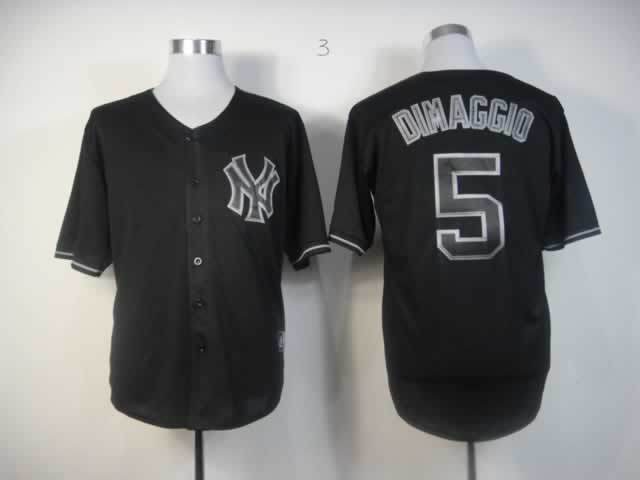 mlb jerseys new york yankees 5 Joe DiMaggio black(fashion)