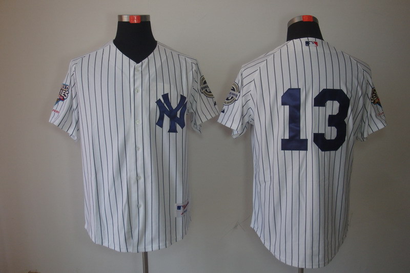 New York Yankees 13 Alex Rodriguez White jerseys(2009 Logo WS 09 Champions Pat)