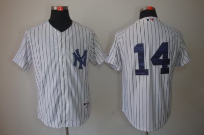 New York Yankees 14# Curtis Granderson White MLB Jerseys Pinstripe