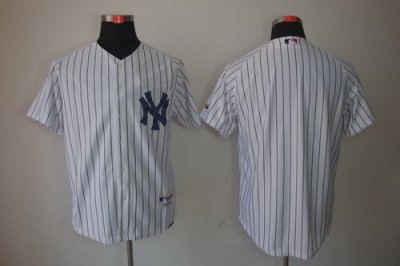 MLB New York Yankees Blank White Jerseys Pinstripe