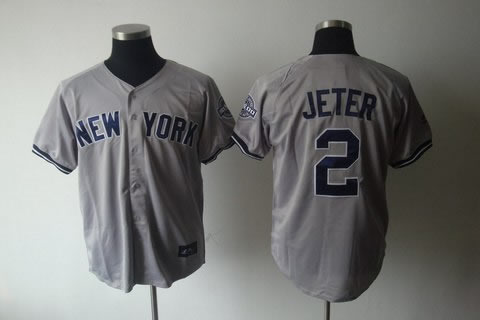 MLB Jerseys New York Yankees 2 Derek Jeter Grey