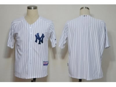 mlb jerseys new york yankees blank white(black strip)