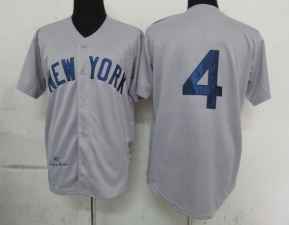 MLB Jerseys New York Yankees 4 Gehrig Grey M&N