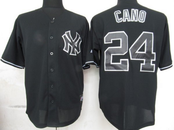 MLB New York Yankees 24 Cano Black Fashion Jerseys