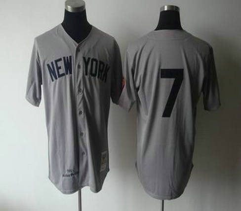 New York Yankees 7 Mantle mitchellandness grey jerseys