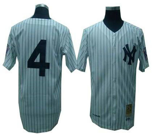 New York Yankees 4 Lou Gehrig Throwback jerseys white