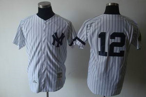 New York Yankees 1996 12 Wade Boggs white MN jersey