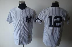 MLB New York Yankees #12 White Jerseys