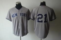 MLB New York Yankees #21 Grey Jerseys