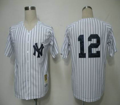 MLB Jerseys New York Yankees 12 White M&N