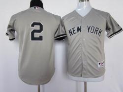 MLB new york yankees #2 jeter youth grey color jerseys