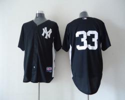 MLB New York Yankees 33# Authentic 2011 Road Cool Base black Jersey