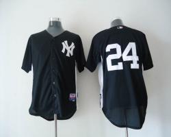 MLB New York Yankees 24# Authentic black Jerseys