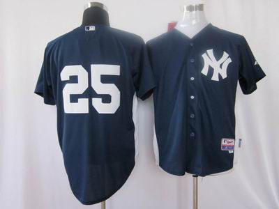 New York Yankees 25 teixeira black Home Cool Base BP Jersey