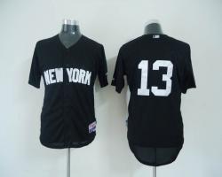 MLB New York Yankees #13 Alex Rodriguez Black Jerseys