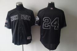 MLB New York Yankees 24# Robinson Cano Black Jerseys