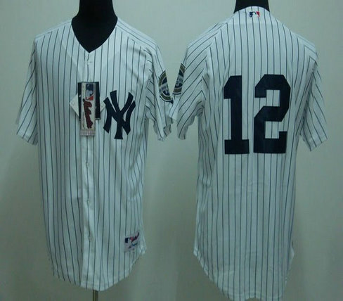 New York Yankees Ransom #12 white 09 logo jerseys