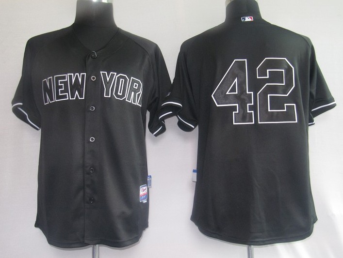 New York Yankees 42 Mariano Rivera Black Jerseys