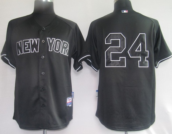 New York Yankees 24# Robinson Cano Black Jerseys