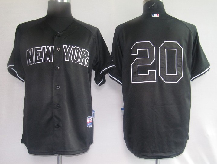 New York Yankees 20 Posada Black Jerseys