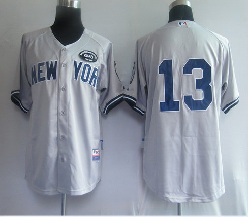 MLB Jerseys New York Yankees 13 Alex Rodriguez Grey