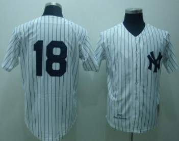 New York Yankees #18 Larsen White Throwback Jerseys