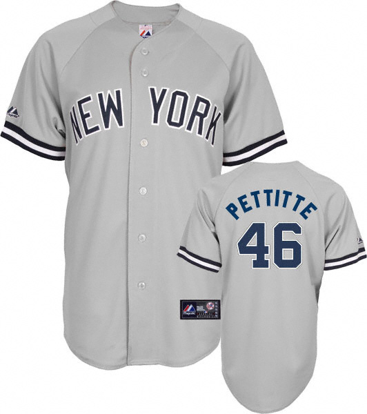 mlb new york yankees #46 pettitte grey(2009 logo)