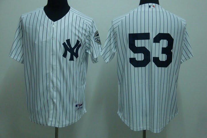 mlb new york yankees #53 abreu white(2009 logo)