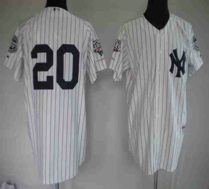 New York Yankees 20 Posada Pinstripe white [Championship] $19.99