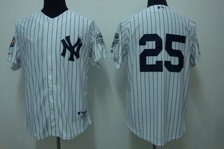 MLB Jersey New York Yankees #25 Mark Teixeira Pinstripe Jersey