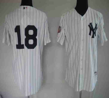 New York Yankees 18 Pinstripe white jerseys [Championship]