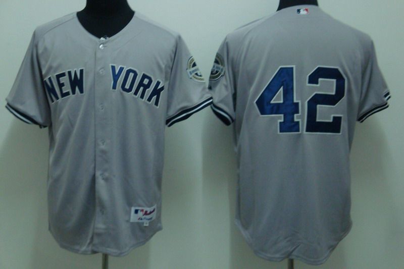 MLB Jersey New York Yankees #42 Mariano Rivera Gray Jersey