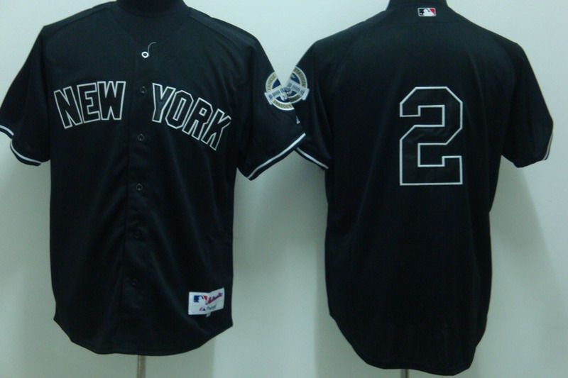 MLB Jersey New York Yankees #2 Derek Jeter black Jersey